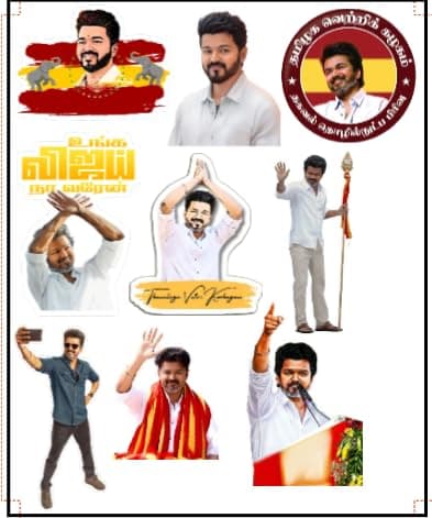 TVK Vijay Party Stickers Pack | Vijay Stickers