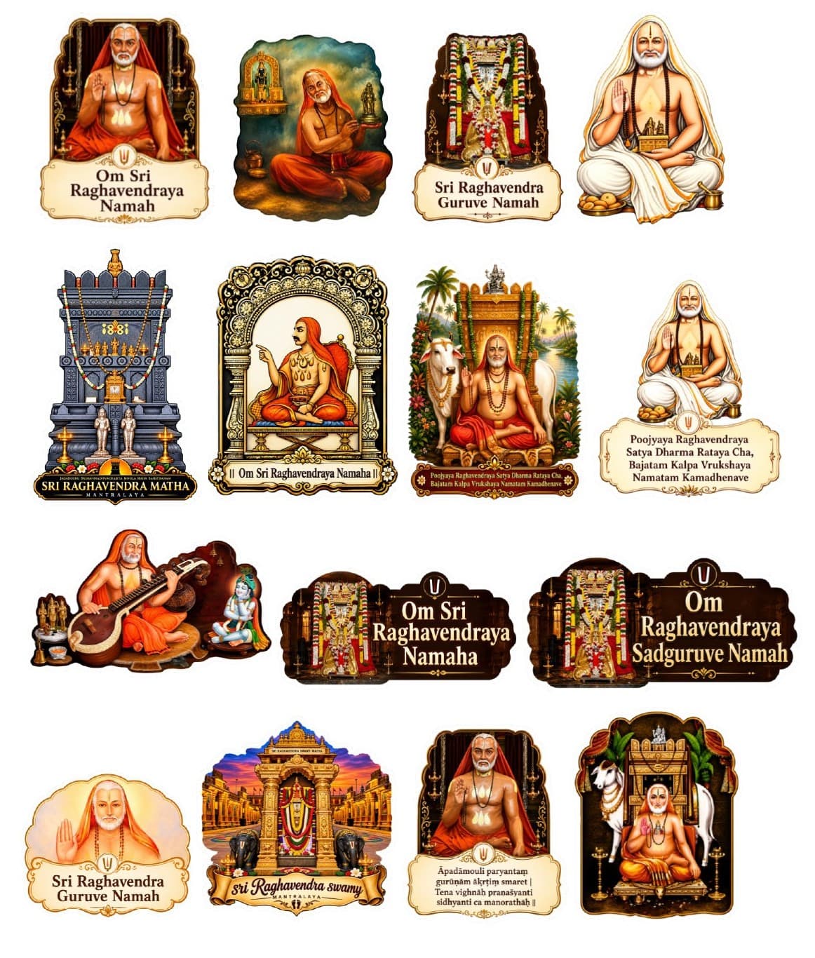 Sri Raghavendra Swamy Devotional Stickers | God Stickers for Home & Pooja Room