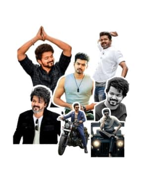Thalapathy Vijay Stickers Pack (20 PCS) | Waterproof Vinyl Fan Stickers