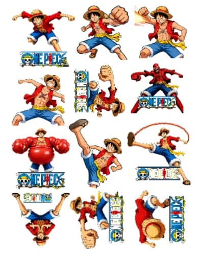 One Piece Luffy Anime Stickers Pack of 30 | Waterproof Vinyl Matte Stickers | Luffy Character Stickers for Laptop, Bike, Car, Helmet, Mobile & Bottle