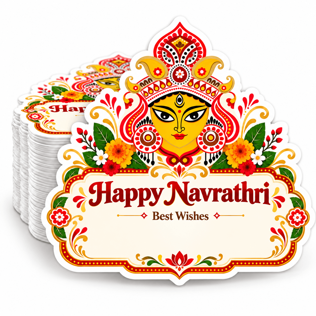 Navrathri Hamper Stickers 30 PCS – Happy Navrathri Best Wishes Labels