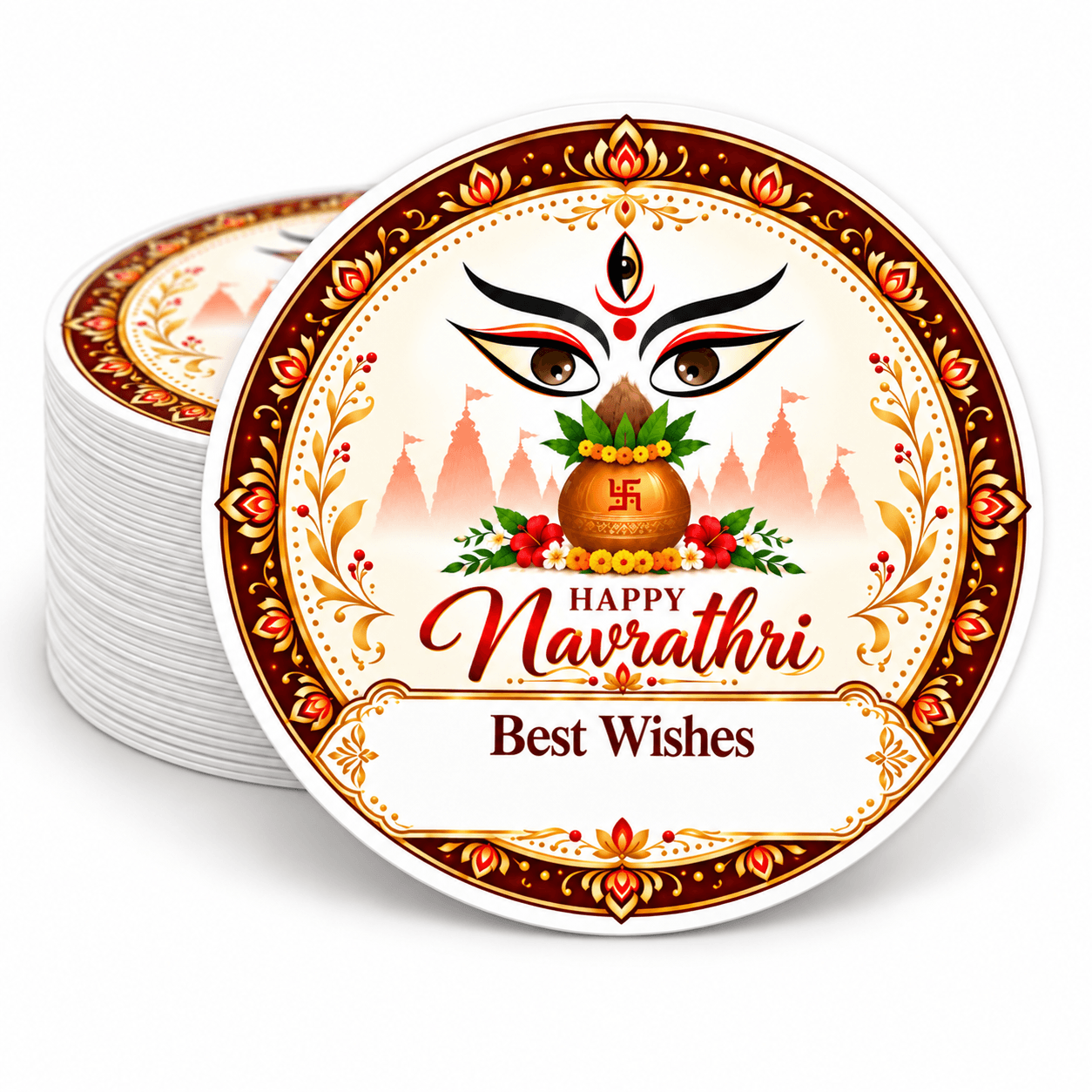 Navrathri Hamper Stickers 30 PCS – Happy Navrathri Best Wishes Labels 4