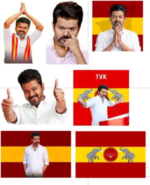 TVK Vijay Party Stickers Pack | Vijay Stickers