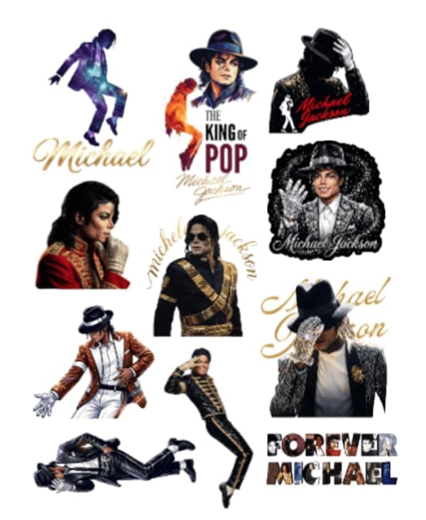 King of Pop michael jackson stickers 23 PCS | Waterproof Vinyl Stickers for Laptop & Gadgets