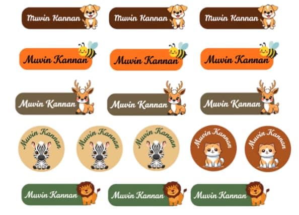 Personalized Name Label Stickers for Kids School | Waterproof Custom Name Labels (Pack of 30)