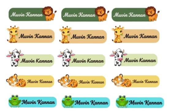 Personalized Name Label Stickers for Kids School | Waterproof Custom Name Labels (Pack of 30)