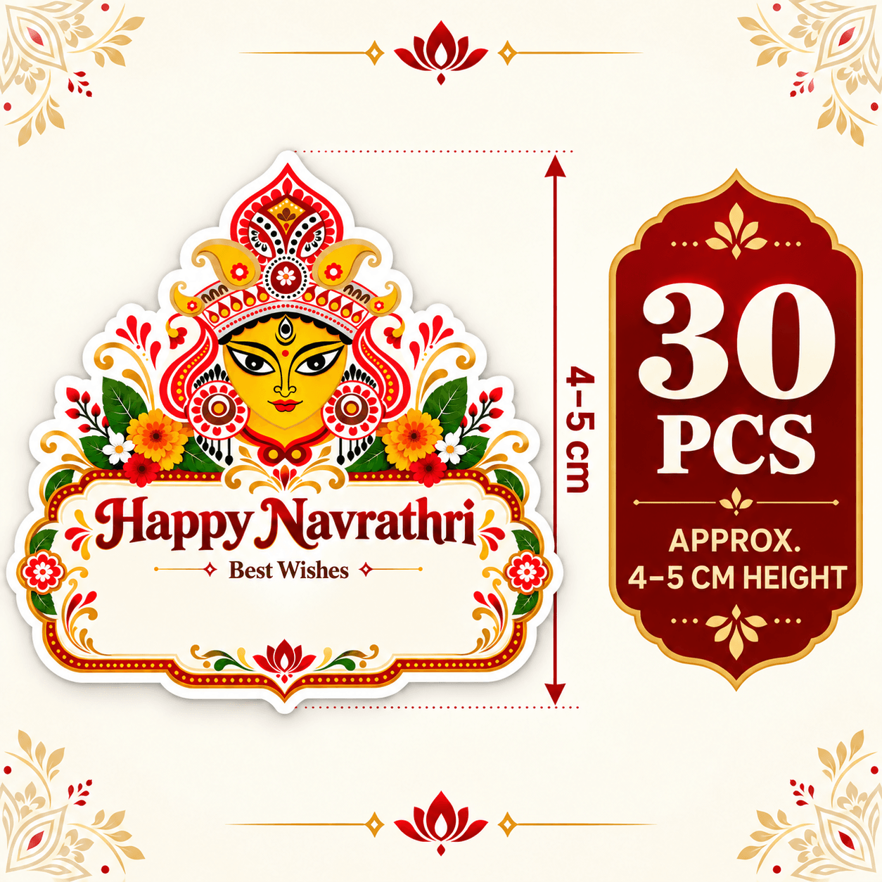 Navrathri Hamper Stickers 30 PCS – Happy Navrathri Best Wishes Labels